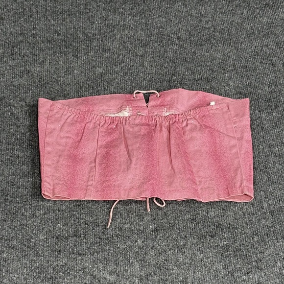 Studio F Corset Top Womens Large Pink Lace Up Strapless Made in USA Glitter - Picture 2 of 9